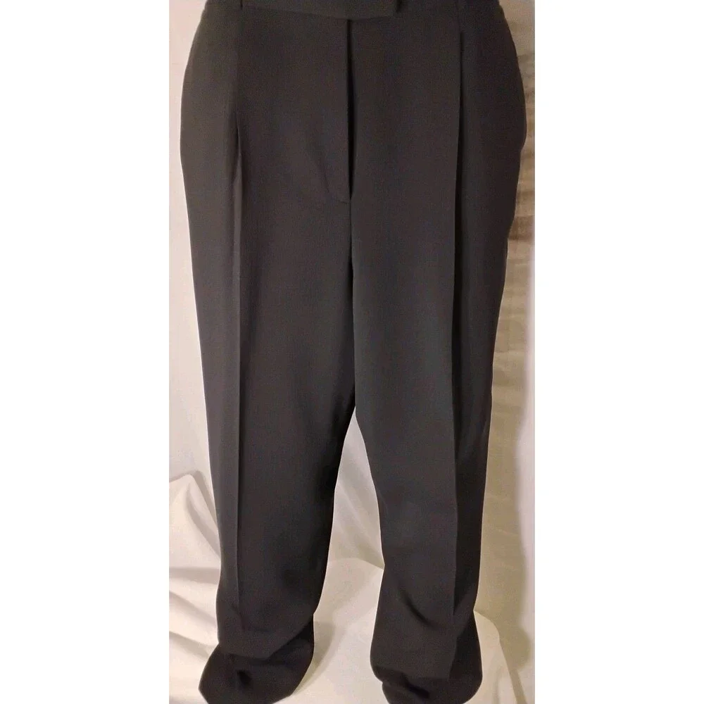 Vintage Rafaella Women's Lined Black Dress Pants Wide Leg High Rise Size 16